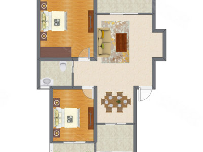 2室2厅 97.00平米户型图
