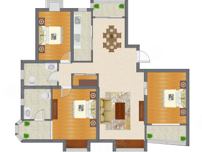 3室2厅 139.90平米