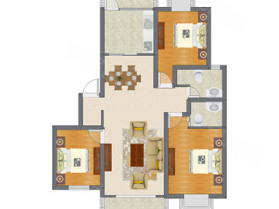 3室2厅 116.60平米