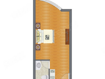 1室0厅 41.60平米户型图