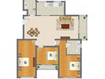 3室2厅 140.42平米