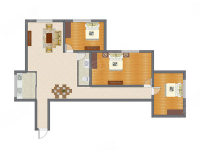 3室2厅 99.57平米