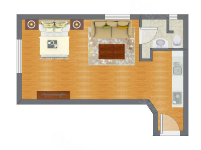 1室0厅 54.80平米户型图