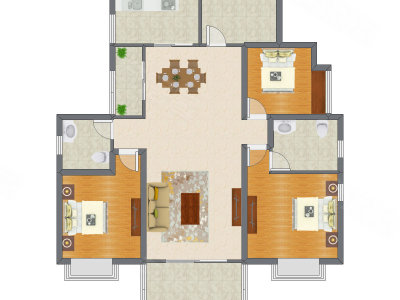 3室2厅 120.97平米