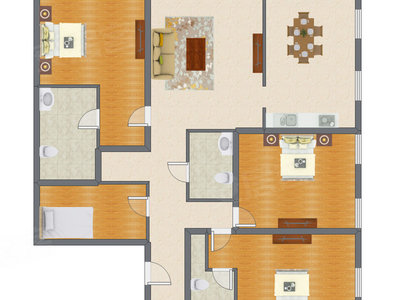 3室2厅 193.60平米