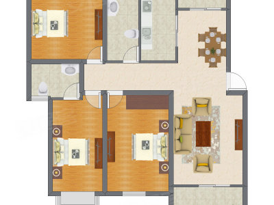 3室2厅 126.85平米