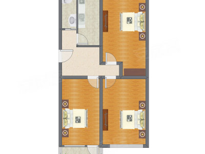 3室1厅 76.32平米