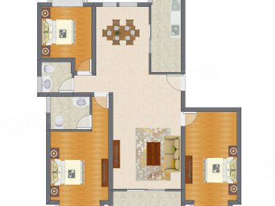 3室2厅 95.21平米