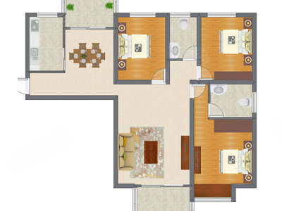 3室2厅 102.82平米