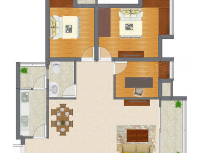 3室2厅 78.16平米