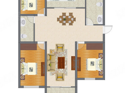3室2厅 87.29平米