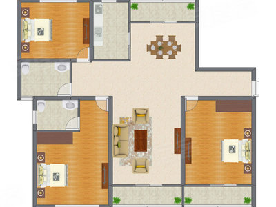 3室2厅 126.17平米