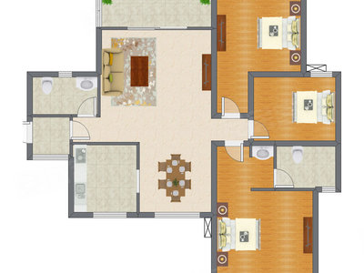 3室2厅 134.45平米