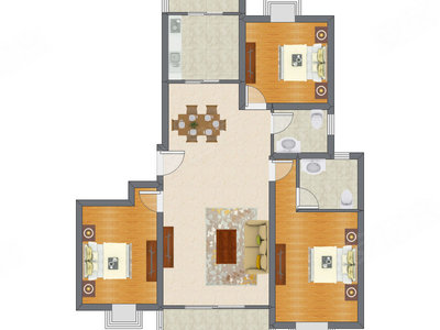 3室2厅 145.29平米