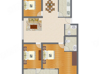 3室2厅 131.31平米