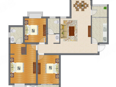 3室2厅 135.80平米