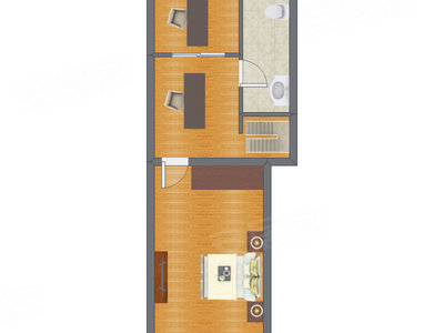 3室2厅 53.79平米户型图
