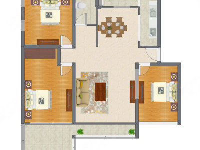 3室2厅 96.10平米