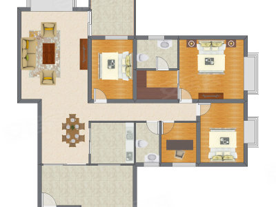 4室2厅 145.00平米户型图