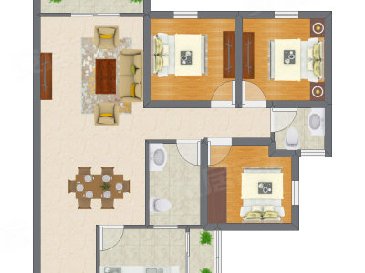 3室2厅 98.70平米