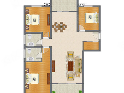 3室2厅 121.69平米
