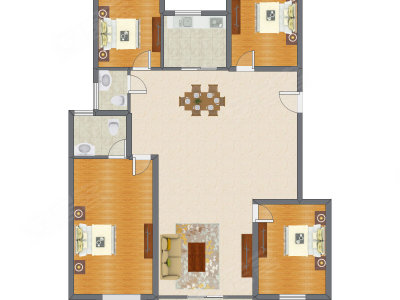 4室2厅 144.00平米户型图