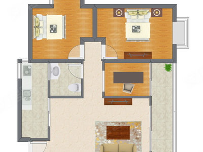3室1厅 90.83平米