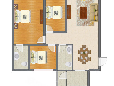 3室2厅 95.00平米