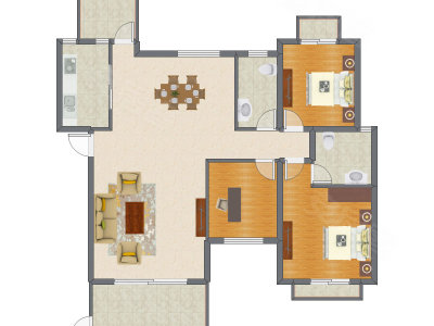 3室2厅 119.01平米