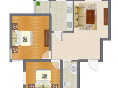 2室1厅 85.65平米