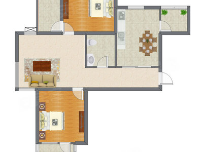 2室2厅 95.46平米