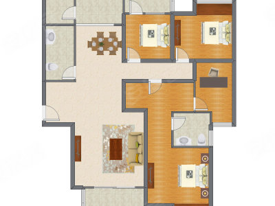3室2厅 164.76平米