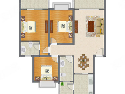 3室2厅 110.10平米
