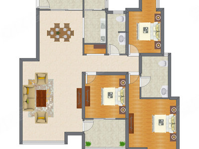 3室2厅 115.04平米