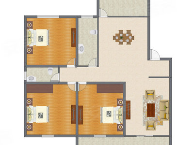 3室2厅 168.72平米