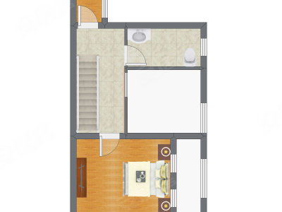 1室1厅 63.56平米户型图