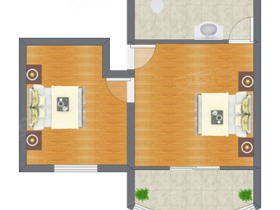 2室2厅 122.89平米户型图