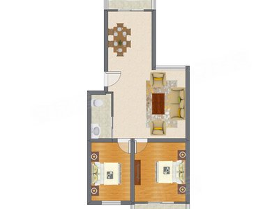 2室2厅 89.00平米