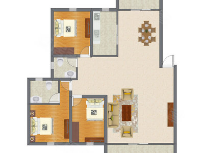3室2厅 129.70平米