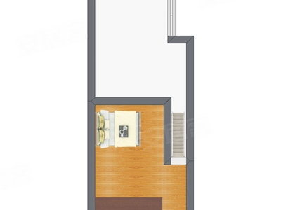 1室2厅 30.54平米户型图