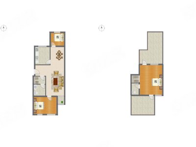 3室2厅 134.74平米户型图