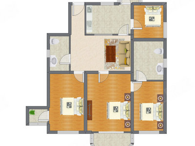 4室1厅 140.91平米