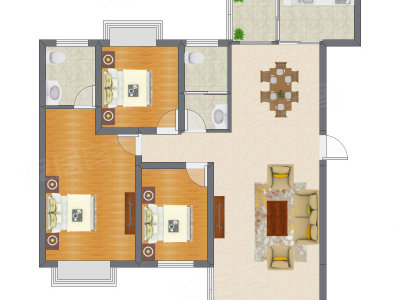 3室2厅 92.99平米