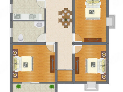 3室1厅 89.95平米
