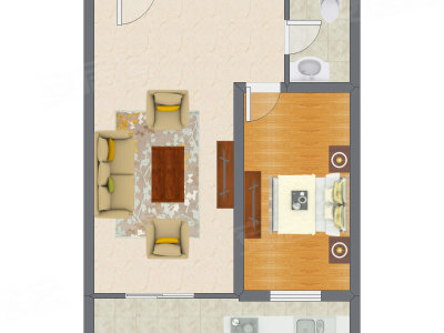 1室1厅 64.28平米