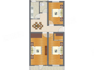 3室1厅 82.82平米