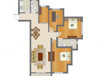 3室2厅 132.75平米户型图