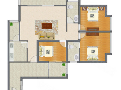 3室1厅 156.00平米户型图