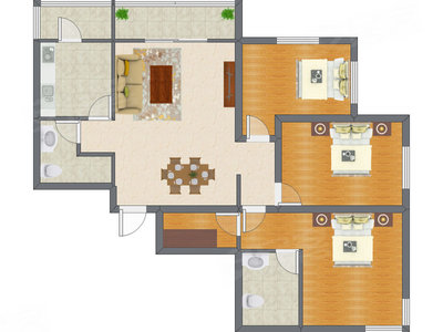 3室2厅 127.80平米