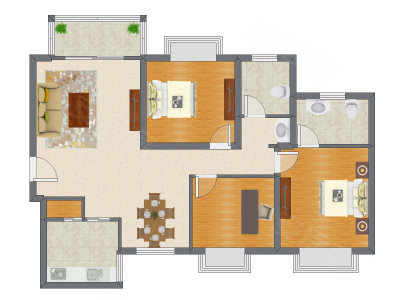 3室2厅 115.76平米